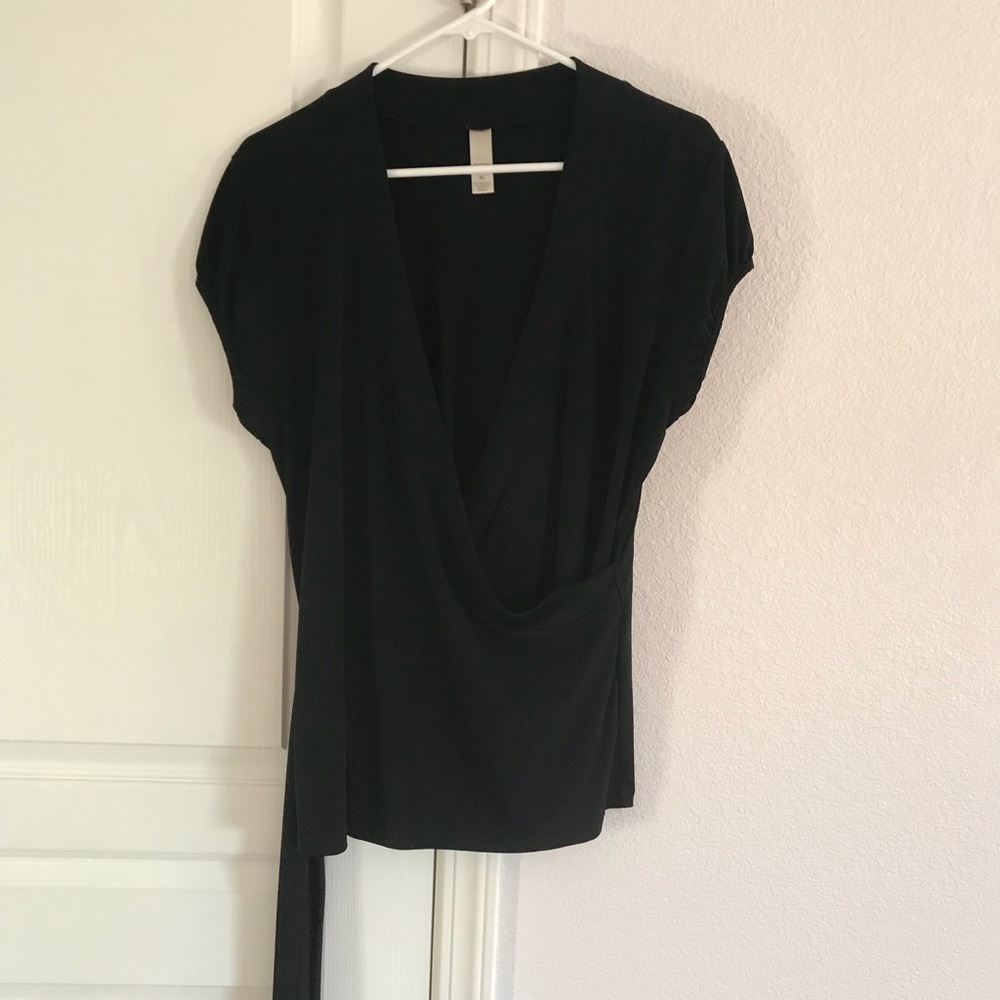 Classy Black Wrap Top